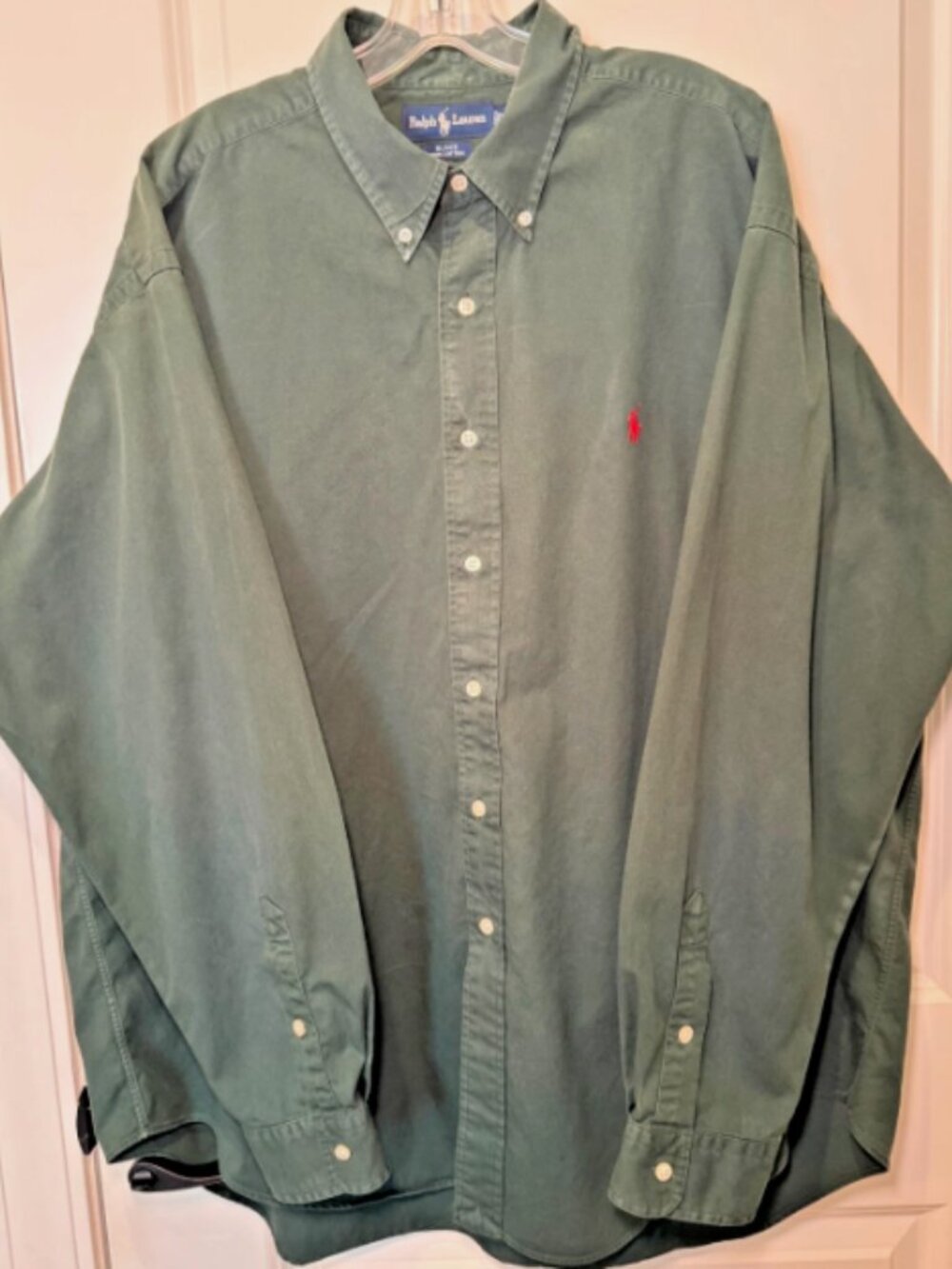 Polo Ralph Lauren Shirt Men’s Size XXL Long Sleeve Button Down Green Blake VTG